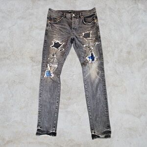 Purple Brand P001 Jeans Mens 32x32‎ Black Slim Fit Low rise Distressed Hip Hop